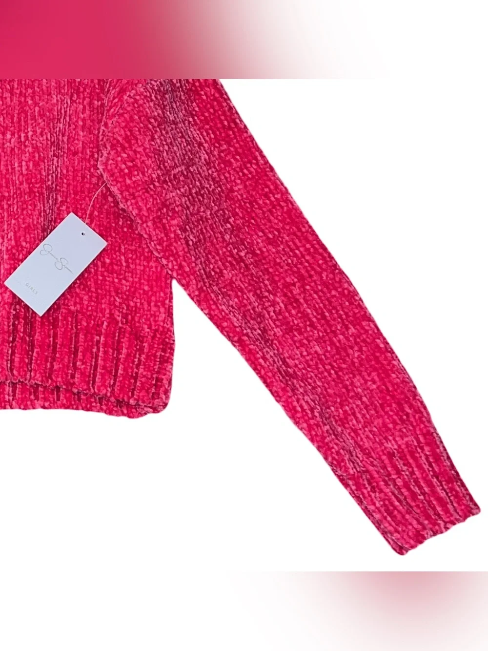 Jessica Simpson Girls Size 12 (XL) Sweater Hot Pink Chenille NWT